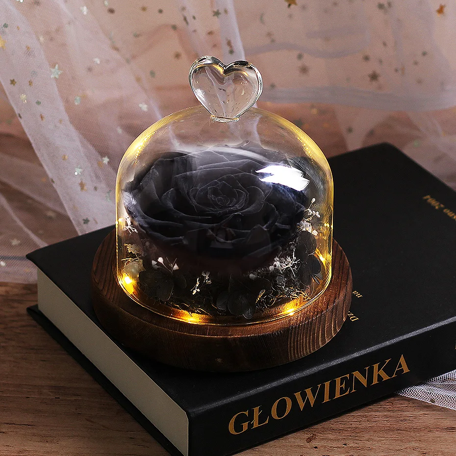 Eternal Exclusive Rose In Glass Dome With Lights Real Beauty and Beast Romantic Valentine's Gifts Christmas' Gift | Дом и сад