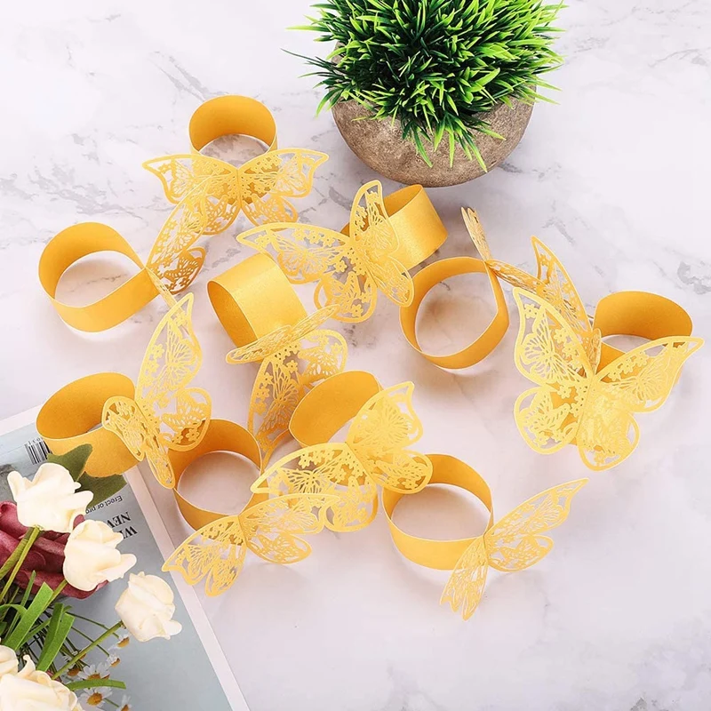 100Pcs 3D Butterfly Paper Napkin Rings for Weddings Party Serviette Table Decoration Butterfly Napkin Rings
100Pcs 3D Butterfly Paper Napkin Rings for Weddings Party Serviette Table Decoration Butterfly Napkin Rings