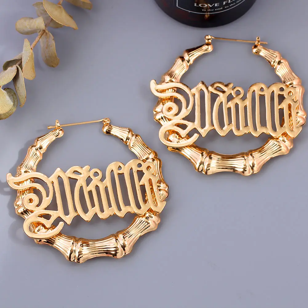 Flatfoosie Punk Round Circle Bamboo Hoop Earrings Women Hollow Letter Babygirl Queen Gold Silver Color Earring Statement Jewelry
Flatfoosie Punk Round Circle Bamboo Hoop Earrings Women Hollow Letter Babygirl Queen Gold Silver Color Earring Statement Jewelry