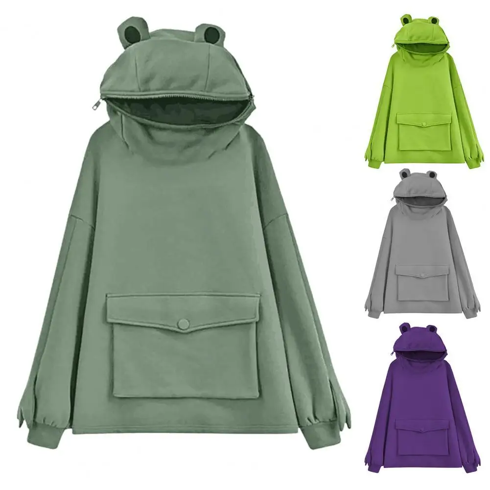Frog Shape Pullover Hoodie Big Pocket Autumn Winter Hooded Plush Women Sweatshirt Outwear Oversize vintage Streetwear clothes
Frog Shape Pullover Hoodie Big Pocket Autumn Winter Hooded Plush Women Sweatshirt Outwear Oversize vintage Streetwear clothes