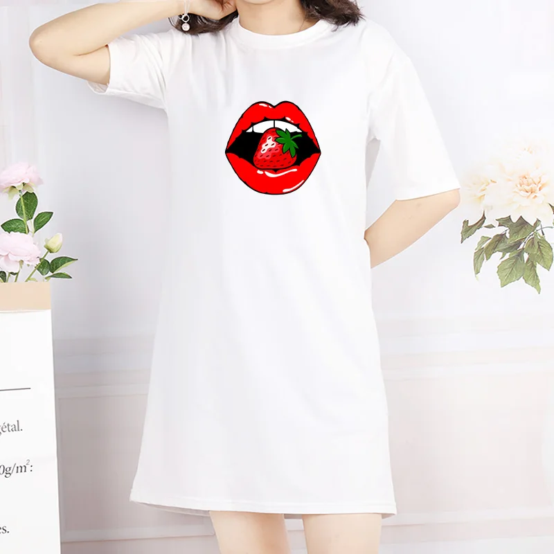 Tshirt Dress Lips Print Short Sleeve Sexy Nightwear Summer Loose Casual Streetwear Party Harajuku Robes Vestidos Mujer Verano
Tshirt Dress Lips Print Short Sleeve Sexy Nightwear Summer Loose Casual Streetwear Party Harajuku Robes Vestidos Mujer Verano