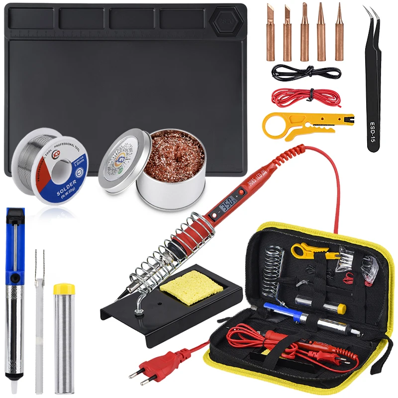 JCD Electric soldering iron temperature adjustable 220V 80W Welding repair tools kit with ESD Heat Insulation Working Mat solder
JCD Electric soldering iron temperature adjustable 220V 80W Welding repair tools kit with ESD Heat Insulation Working Mat solder