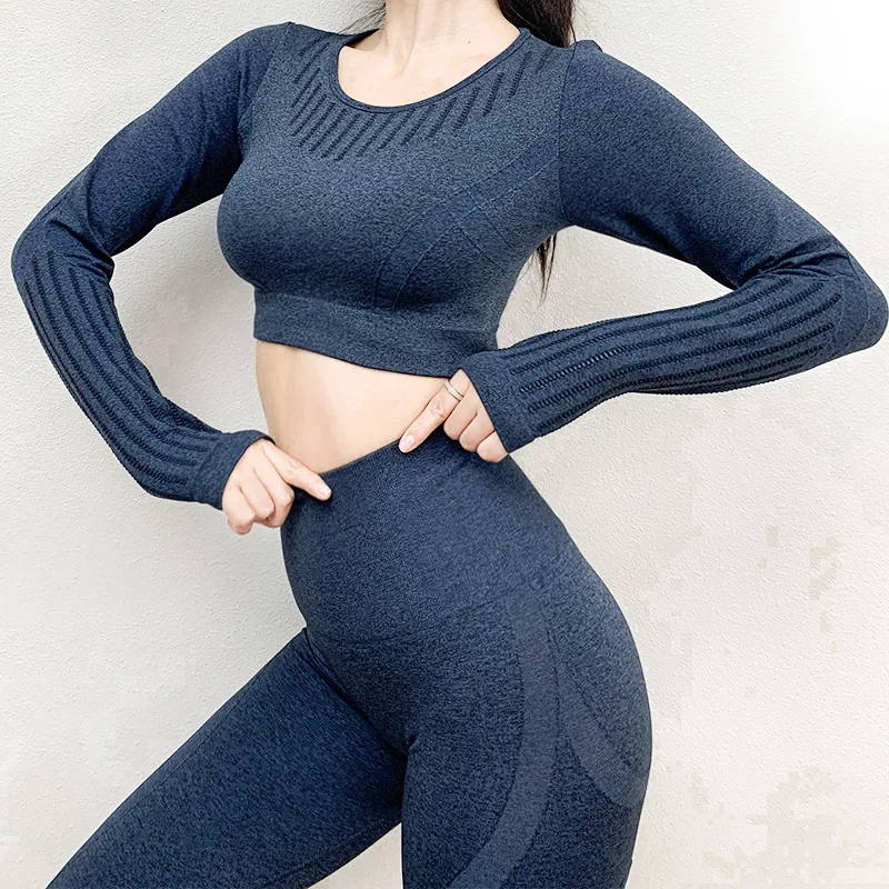 Women Vital Seamless Yoga Pants Gym Clothing Fitness Leggings Cropped Shirts Sport Suit Women Long Sleeve T-shirts Active Wear
Women Vital Seamless Yoga Pants Gym Clothing Fitness Leggings Cropped Shirts Sport Suit Women Long Sleeve T-shirts Active Wear