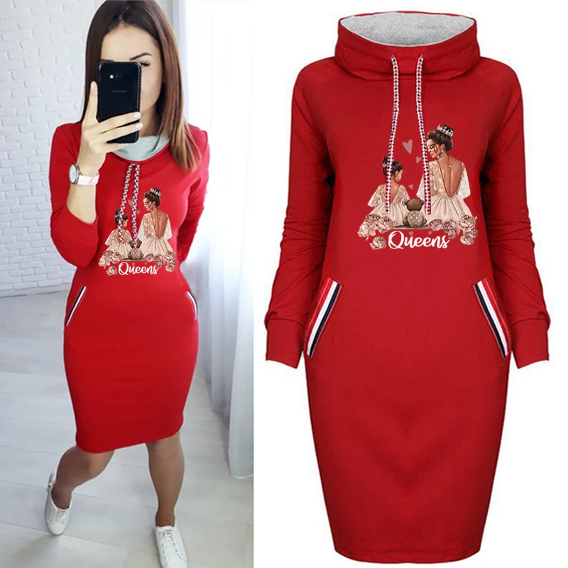 Vintage Short Dress 2021 Bodycon Dress Mom&girl Print Women Queen Princess Long Sleeve Casual Party Club Black Dresses 
Vintage Short Dress 2021 Bodycon Dress Mom&girl Print Women Queen Princess Long Sleeve Casual Party Club Black Dresses
