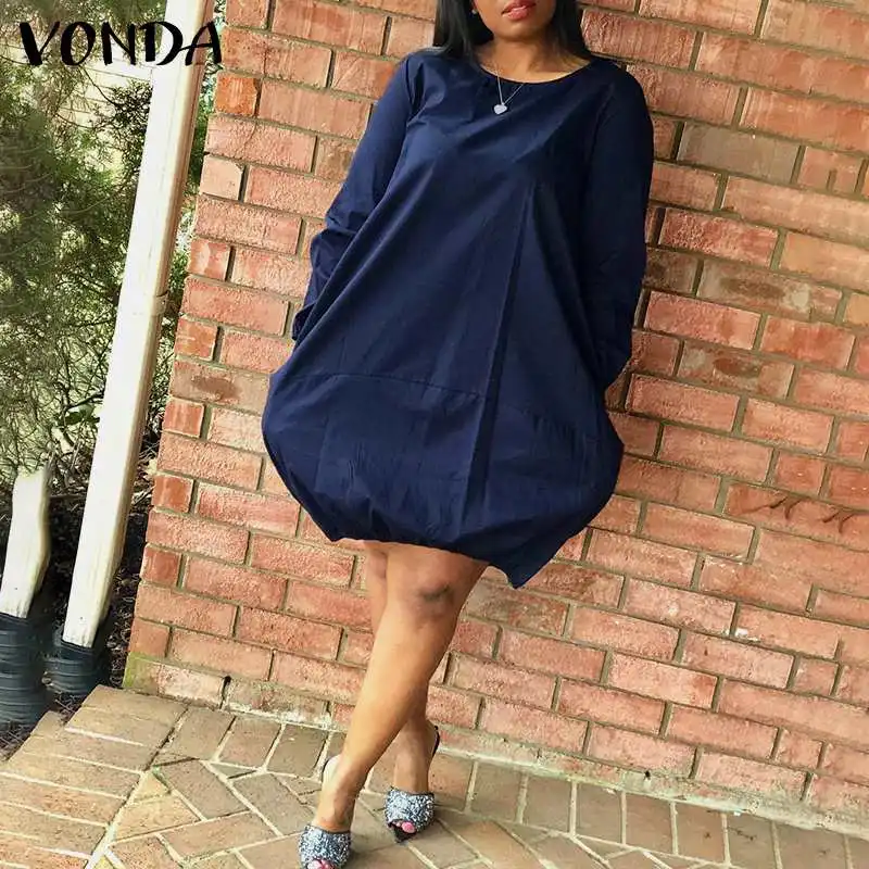 S-5XL Women Dress Summer Long Sleeve Solid Mini Dresses VONDA 2021 Ladies Casual Round Neck Bohemian Vestidos Beach Sundress
S-5XL Women Dress Summer Long Sleeve Solid Mini Dresses VONDA 2021 Ladies Casual Round Neck Bohemian Vestidos Beach Sundress