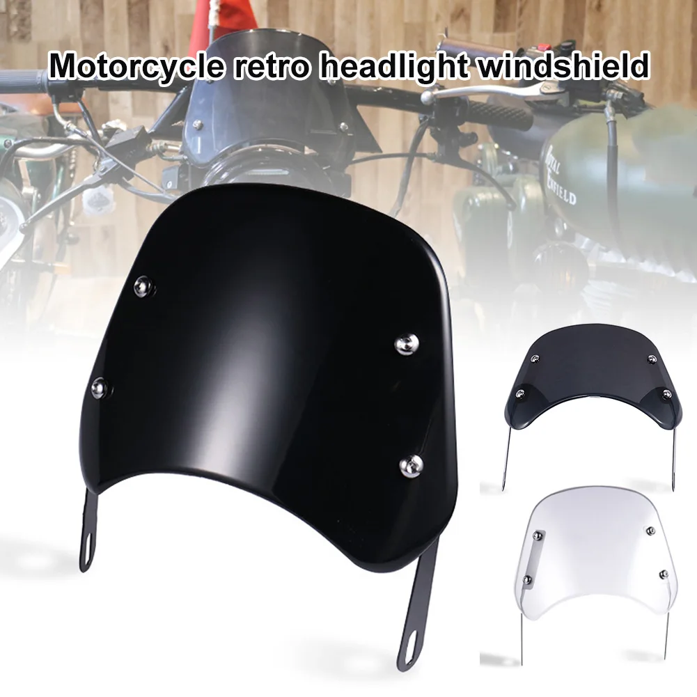 Motorcycle Windshield Windscreen with Metal Mounting Bracket Universal Retro Windshield for Honda Yamaha Kawasaki 5-7" Headlight
Motorcycle Windshield Windscreen with Metal Mounting Bracket Universal Retro Windshield for Honda Yamaha Kawasaki 5-7" Headlight