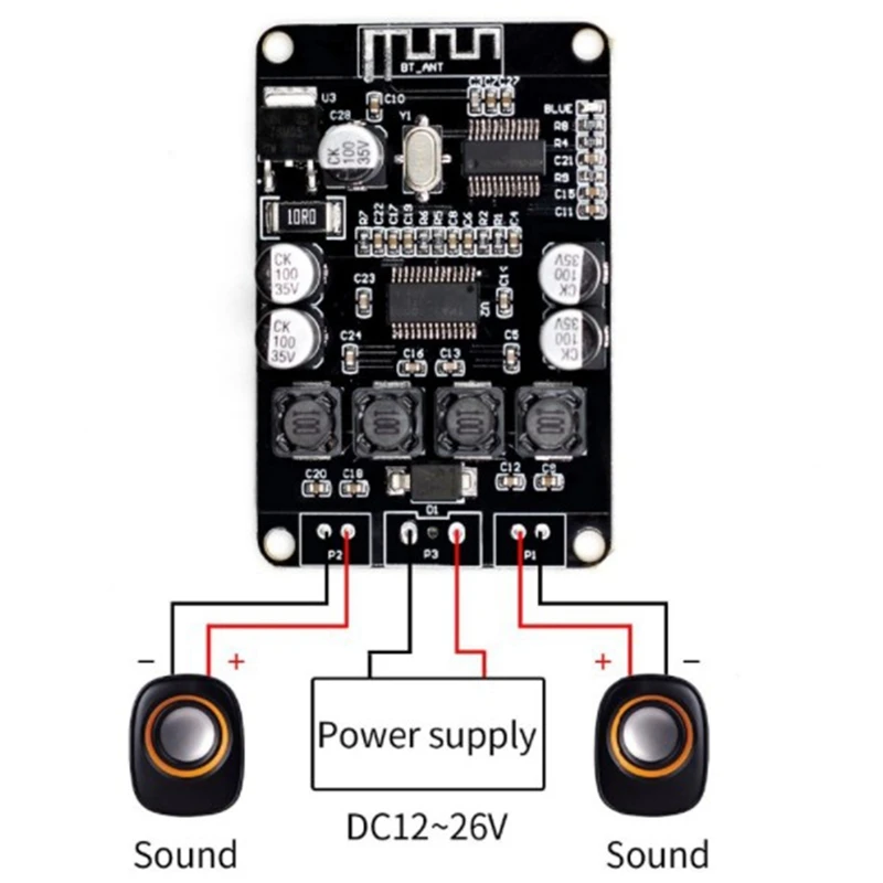 VHM-313 TPA3110 2X15W Bluetooth o Power Amplifier Board for Bluetooth Speaker
VHM-313 TPA3110 2X15W Bluetooth o Power Amplifier Board for Bluetooth Speaker