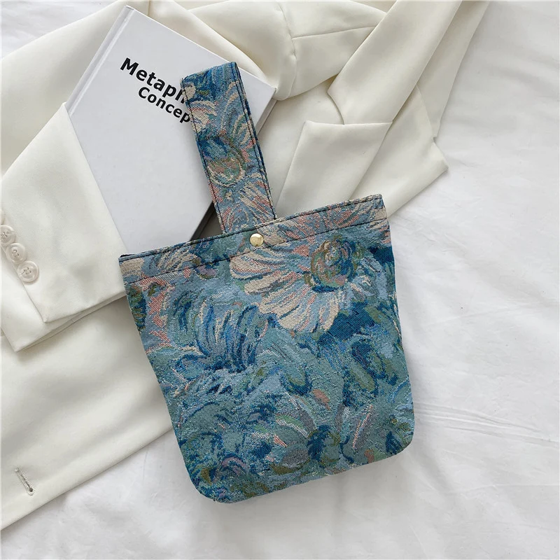 Women Canvas Tote Bag Vintage Floral Print Bucket Handbag Lightweight Small Shopping Bag
Women Canvas Tote Bag Vintage Floral Print Bucket Handbag Lightweight Small Shopping Bag