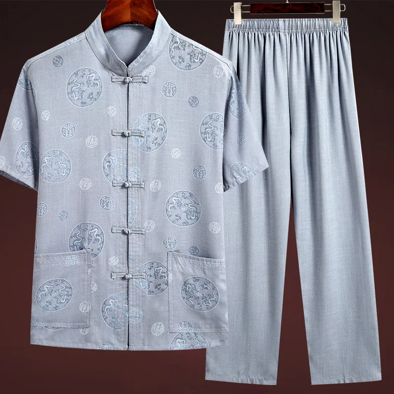 

2021 хлопок и лен Тан костюм Мужская ханьфу Китайская традиционная одежда кунг-фу Рубашка с длинными рукавами пальто Топы воротник-стойка