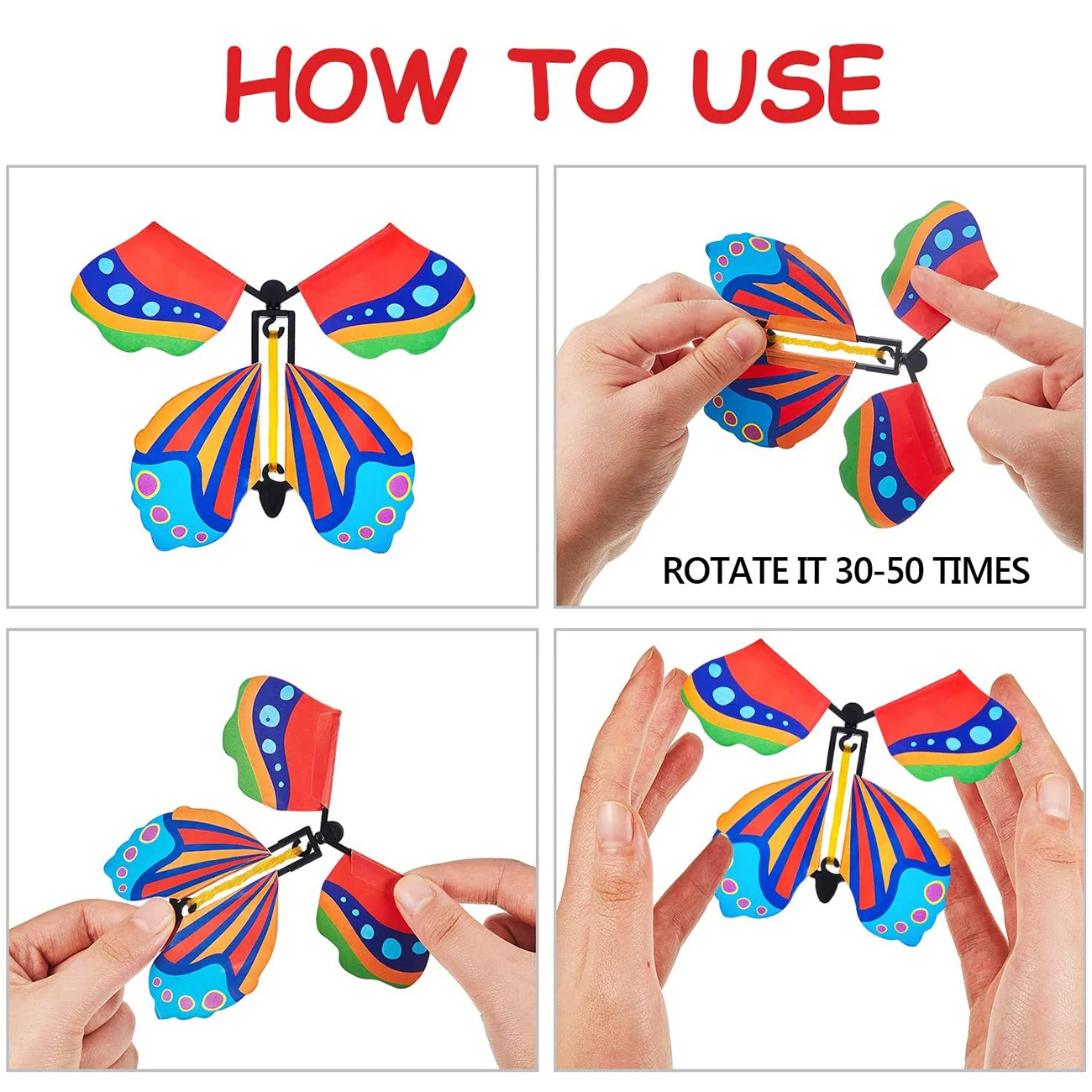 10/20/50PCS Flying In The Book Fairy Rubber Band Powered Wind Up Great Surprise Birthday Wedding Card Butterfly Card Magic Toy
10/20/50PCS Flying In The Book Fairy Rubber Band Powered Wind Up Great Surprise Birthday Wedding Card Butterfly Card Magic Toy