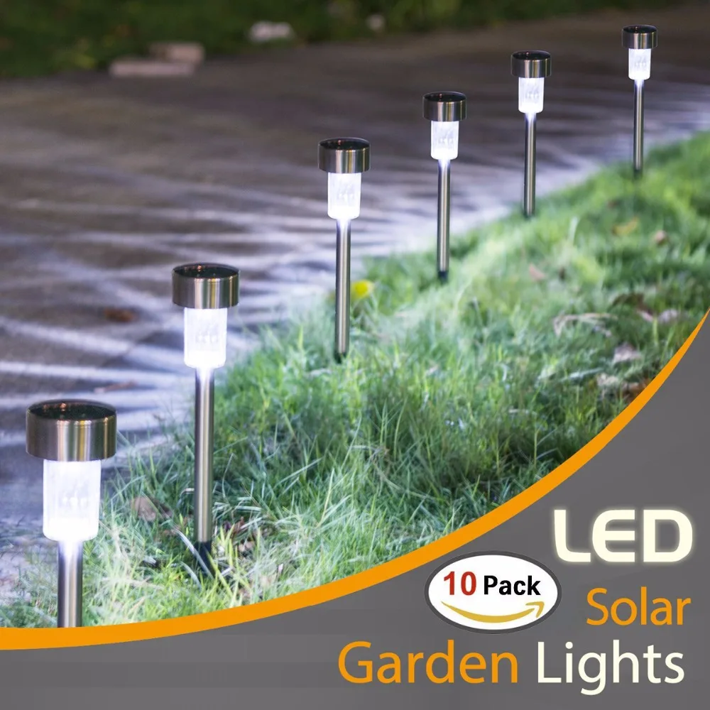 

10PCS Solar Lights Outdoor LED Solar Garden Pathway Light Warm White/Multiple Landscape Light For Lawn/Patio/Yard/Walkway