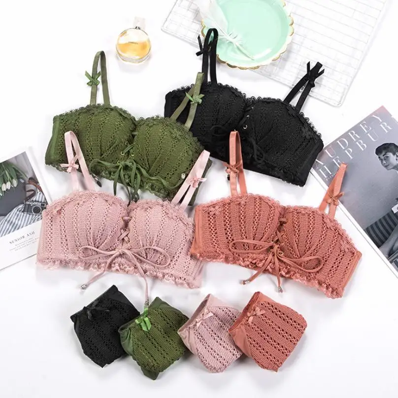 2 Pcs Lingerie Set Push Up Underwear Underpants Panties for Women Girl Padded Lace Bandage Bras with Bowknot Hot Suit
2 Pcs Lingerie Set Push Up Underwear Underpants Panties for Women Girl Padded Lace Bandage Bras with Bowknot Hot Suit
