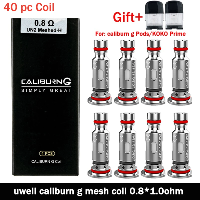 40 шт. оригинальная катушка UWELL Caliburn G 1,0 Ом 0,8 Ом, катушка для вейпа Caliburn G KOKO Prime Pods, картридж Core
40 шт. оригинальная катушка UWELL Caliburn G 1,0 Ом 0,8 Ом, катушка для вейпа Caliburn G KOKO Prime Pods, картридж Core