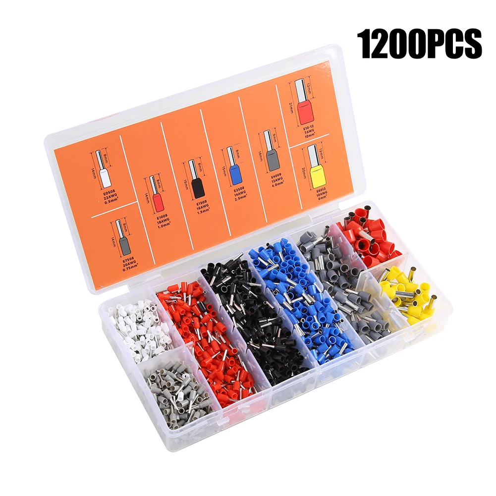 1200pcs Tubular Terminal Various-styles Box-packed Electrical Tube Ferrule Insulated Wire Connector Crimping Terminals Set Suit
1200pcs Tubular Terminal Various-styles Box-packed Electrical Tube Ferrule Insulated Wire Connector Crimping Terminals Set Suit