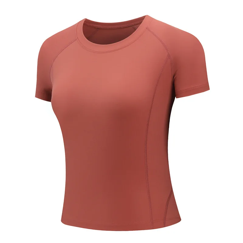 New style short-sleeved quick-drying T-shirt yoga pants women's two-piece running sports suit 
New style short-sleeved quick-drying T-shirt yoga pants women's two-piece running sports suit