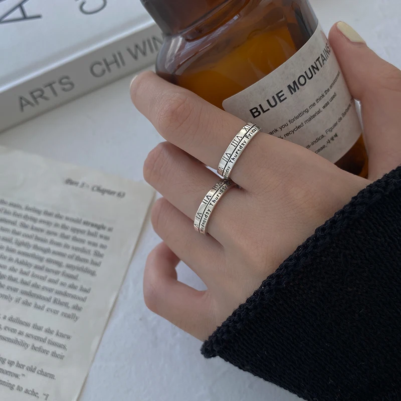 Silver 925 Sterling Silver Roman Digital Ring Female Ins Indifference Trend Index Finger Ring Qixi for Girlfriend Couple Rings
Silver 925 Sterling Silver Roman Digital Ring Female Ins Indifference Trend Index Finger Ring Qixi for Girlfriend Couple Rings