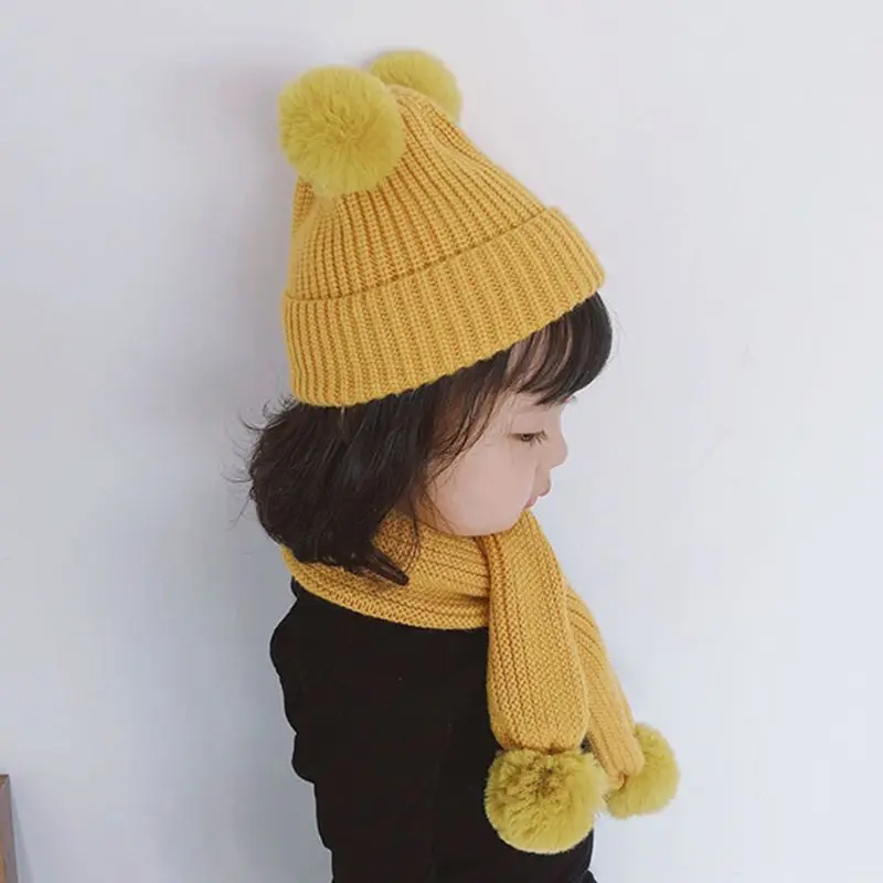 Children Scarf Hat Set Knitted Solid Color with 2 Balls Kids Autumn Winter Shawl D08E
Children Scarf Hat Set Knitted Solid Color with 2 Balls Kids Autumn Winter Shawl D08E