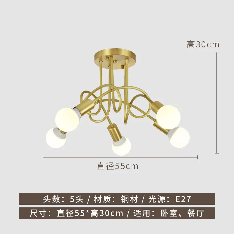 Post modern light luxury European led household copper chandelier living room lighting creative bedroom lamps 
Post modern light luxury European led household copper chandelier living room lighting creative bedroom lamps