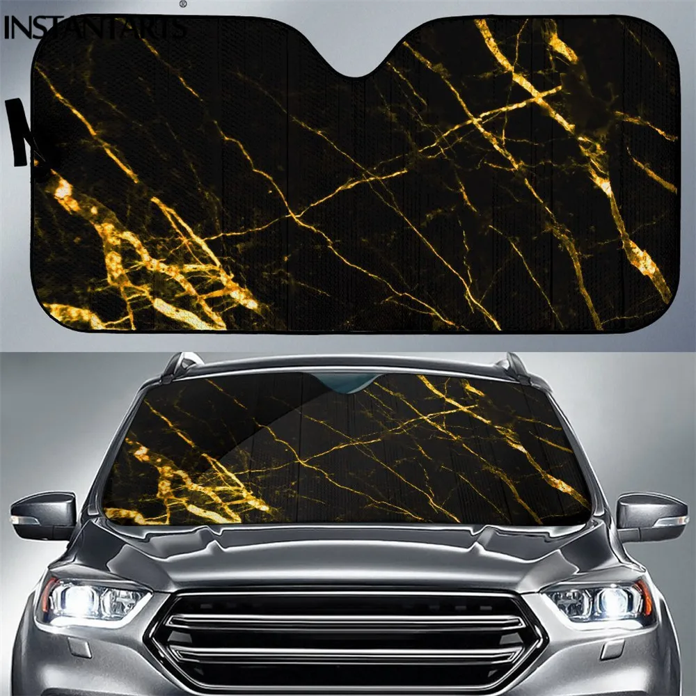 INSTANTARTS Black Gold Marble 3D Print Foldable Car Sunshade UV Protection Interior Front Window Auto Sun Shade Cover Fashion
INSTANTARTS Black Gold Marble 3D Print Foldable Car Sunshade UV Protection Interior Front Window Auto Sun Shade Cover Fashion