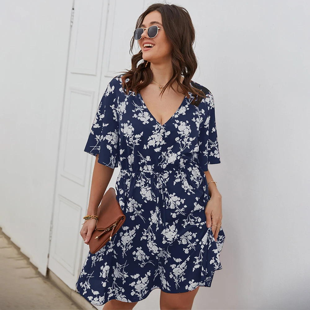 Summer Dress 2021 Print Floral Boho Beach Dress Women Beach Holiday Dress Casual Short Sleeve V-Neck Sundress Plus Size XL-4XL
Summer Dress 2021 Print Floral Boho Beach Dress Women Beach Holiday Dress Casual Short Sleeve V-Neck Sundress Plus Size XL-4XL