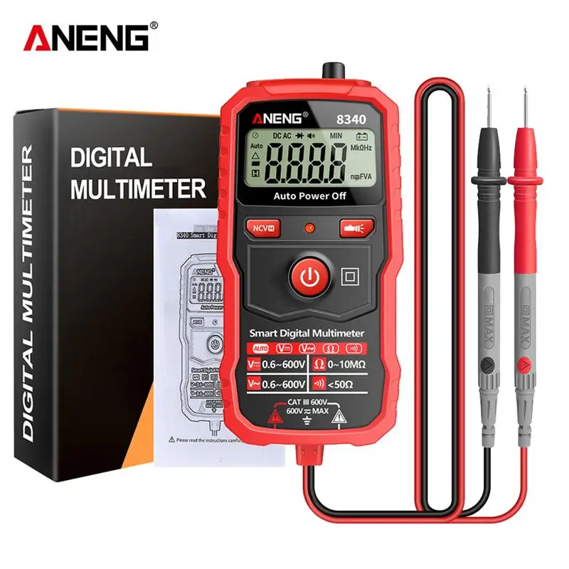 ANENG 8340 Digital Multimeter Voltmeter Ohm Meter 1999 Counts AC/DC Voltage Resistance NCV Testers for Home Circuit Repair Tools
ANENG 8340 Digital Multimeter Voltmeter Ohm Meter 1999 Counts AC/DC Voltage Resistance NCV Testers for Home Circuit Repair Tools