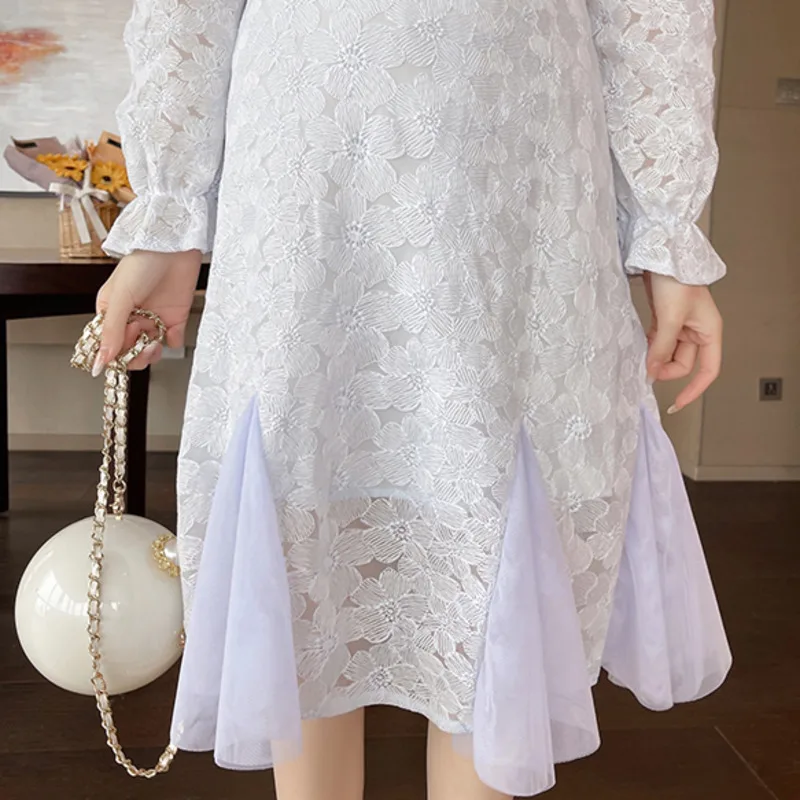 Sweet Dresses Elegant Temperament Gentle Chic Korean Slim Mesh Mermaid Dress Spring Autumn Long Sleeve Square Neck Vestidos New
Sweet Dresses Elegant Temperament Gentle Chic Korean Slim Mesh Mermaid Dress Spring Autumn Long Sleeve Square Neck Vestidos New