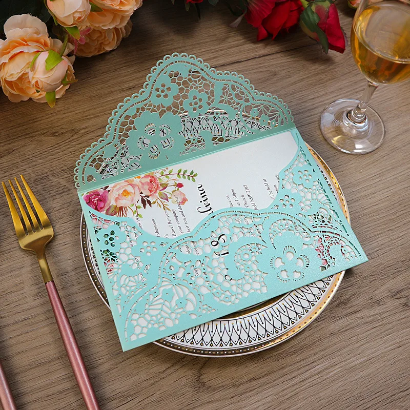 (50 pieces/lot) Laser Cut Flower Tiffny Blue Pocket Wedding Invitation Card Personalize Print XV Birthday Invite Card IC149
(50 pieces/lot) Laser Cut Flower Tiffny Blue Pocket Wedding Invitation Card Personalize Print XV Birthday Invite Card IC149