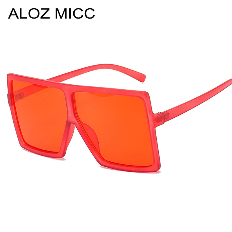 ALOZ MICC женские солнцезащитные очки квадратные негабаритные красные модные для