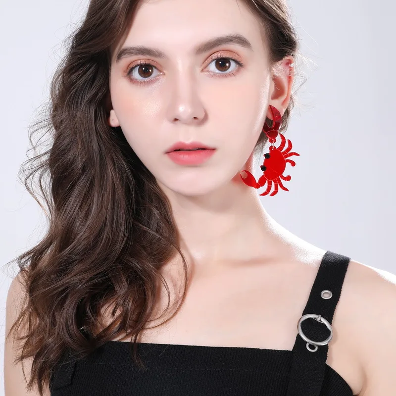 Acrylic Earrings Creative Sea Animal Red Crab Drop Dangle Earrings for Women Exaggerated Personality Night Club Jewelry Gift
Acrylic Earrings Creative Sea Animal Red Crab Drop Dangle Earrings for Women Exaggerated Personality Night Club Jewelry Gift