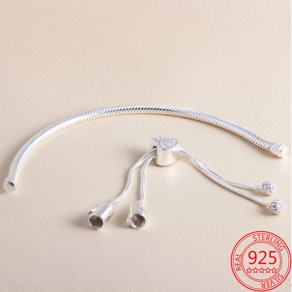 Nuevas llegadas de plata esterlina 925 momentos Corazn de Pav de cierre Cadena de serpiente Slider pulsera telescpica bsicos
Nuevas llegadas de plata esterlina 925 momentos Corazn de Pav de cierre Cadena de serpiente Slider pulsera telescpica bsicos