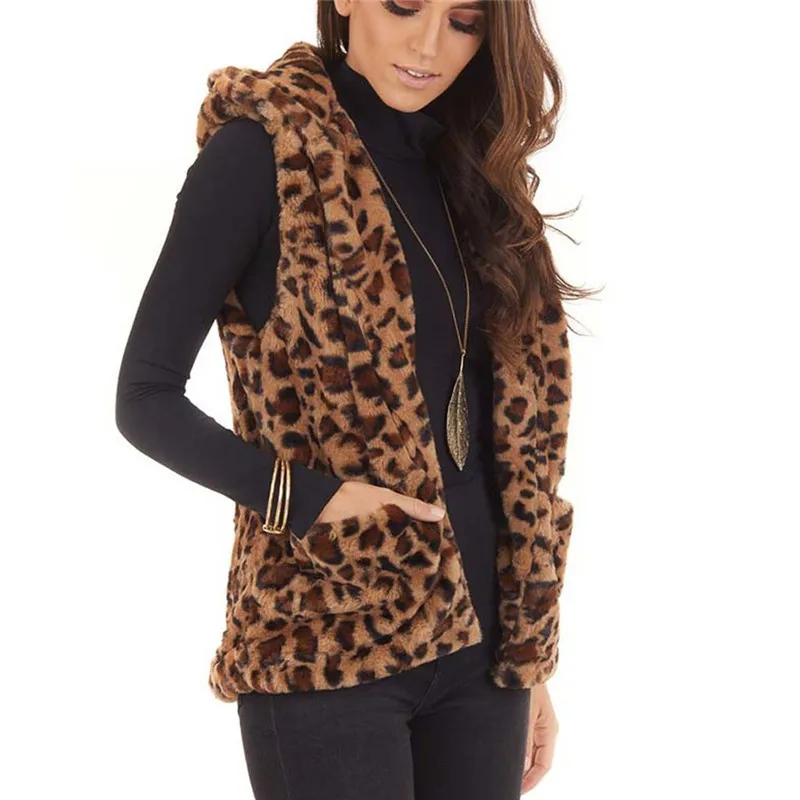Echoine Women's Vest Coat Leopard Print Fashion Sleeveless Hooded Open Stitch Pocket Cashmere Waistcoat Winter Outwear Female
Echoine Women's Vest Coat Leopard Print Fashion Sleeveless Hooded Open Stitch Pocket Cashmere Waistcoat Winter Outwear Female