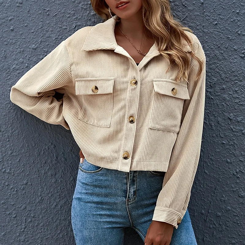 Oeak Fashion Women Corduroy Long Sleeves Solid Color Jacket Fall Winter Elegant Autumn Winter New Loose Casual Short Jackets
Oeak Fashion Women Corduroy Long Sleeves Solid Color Jacket Fall Winter Elegant Autumn Winter New Loose Casual Short Jackets