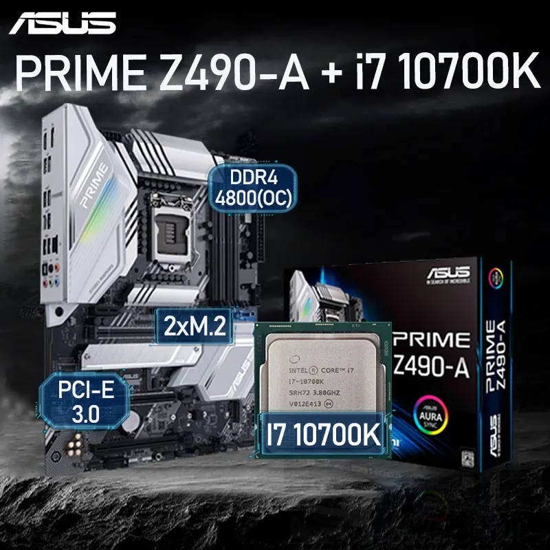 LGA 1200 ASUS PRIME Z490-A системная плата + Intel Core i7 10700K Combo DDR4 128 ГБ M.2 Z490 Placa-MOM Kit ATX Desktop Intel Z490
LGA 1200 ASUS PRIME Z490-A системная плата + Intel Core i7 10700K Combo DDR4 128 ГБ M.2 Z490 Placa-MOM Kit ATX Desktop Intel Z490