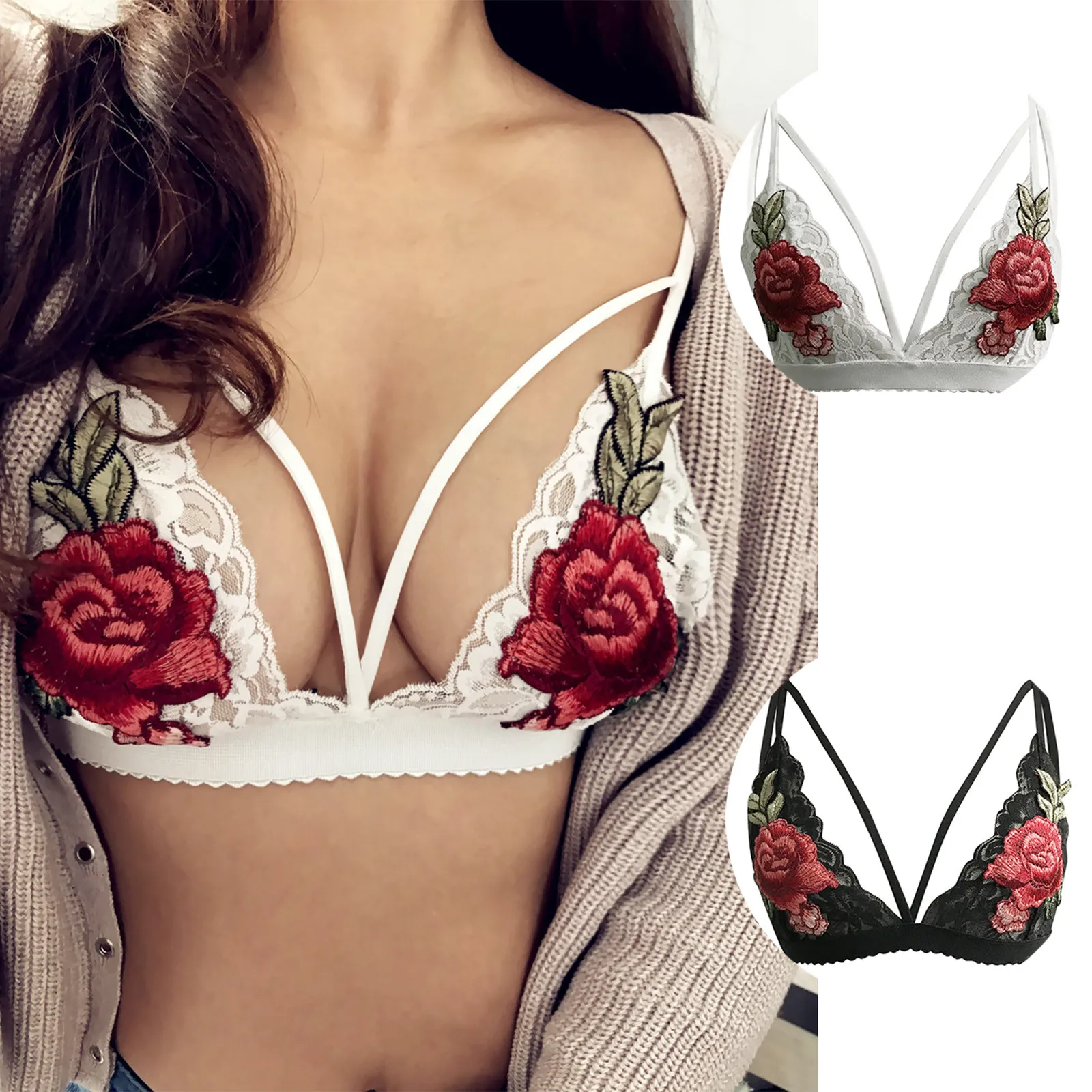 Porno Bra Women Tempting Embroidery Flower White Black Lace Sexy Lingerie Transparent Bra Sujetador Invisible Bralette Top Thin
Porno Bra Women Tempting Embroidery Flower White Black Lace Sexy Lingerie Transparent Bra Sujetador Invisible Bralette Top Thin