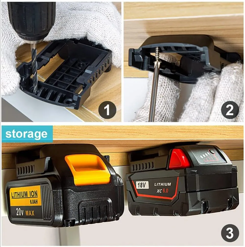 6x держатели для батарей для DeWalt XR, полка для хранения, стойка, держатели, вешалка, держатель для полок в мастерской
6x держатели для батарей для DeWalt XR, полка для хранения, стойка, держатели, вешалка, держатель для полок в мастерской