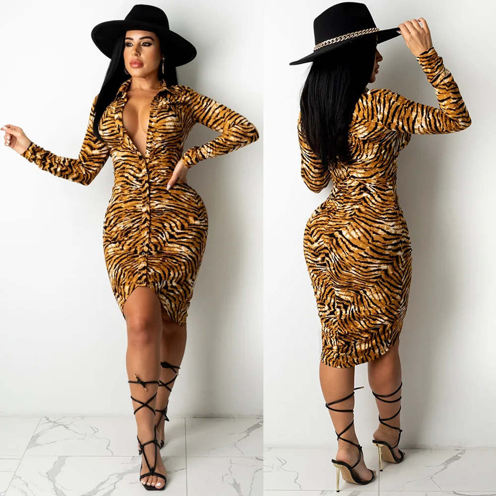 Leopard Print button Shirt Dress Autumn Women Long Sleeve Bodycon V-neck Mini Dresses Streetwear Outfits
Leopard Print button Shirt Dress Autumn Women Long Sleeve Bodycon V-neck Mini Dresses Streetwear Outfits