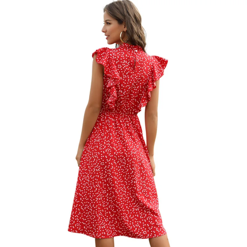 Woman Polka Dot Dress Summer 2020 Printed Female Casual Butterfly Sleeve Vintage Korean Slim Ruffled Mid-Length Chiffon Dresses
Woman Polka Dot Dress Summer 2020 Printed Female Casual Butterfly Sleeve Vintage Korean Slim Ruffled Mid-Length Chiffon Dresses