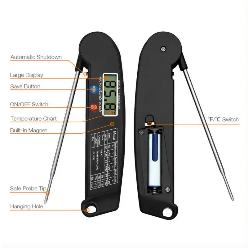 Digital Meat Thermometer Cooking Food Kitchen BBQ Probe Water Milk Oil Liquid Oven Digital Temperaure Sensor Meter Thermocouple
Digital Meat Thermometer Cooking Food Kitchen BBQ Probe Water Milk Oil Liquid Oven Digital Temperaure Sensor Meter Thermocouple