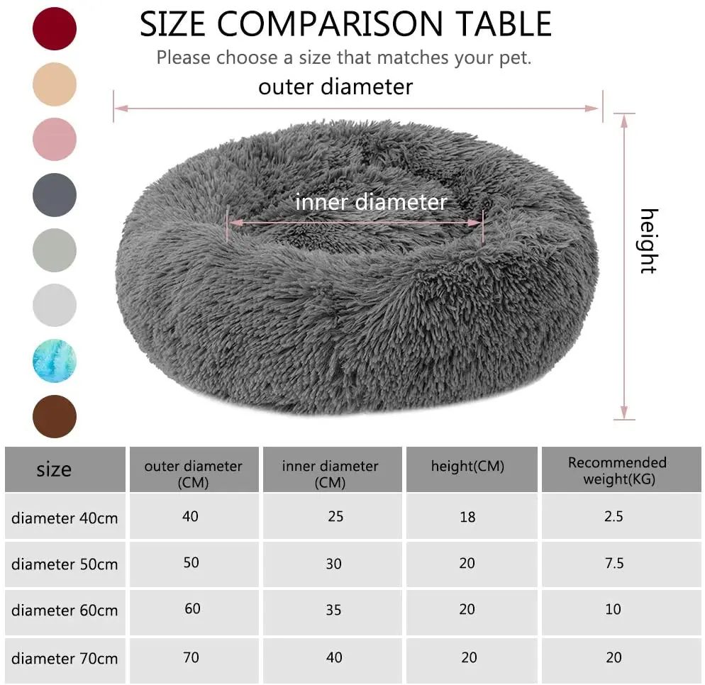 Dog Long Plush Dounts Beds Calming Bed Hondenmand Pet Kennel Super Soft Fluffy Comfortable for Large Dog Cat House
Dog Long Plush Dounts Beds Calming Bed Hondenmand Pet Kennel Super Soft Fluffy Comfortable for Large Dog Cat House