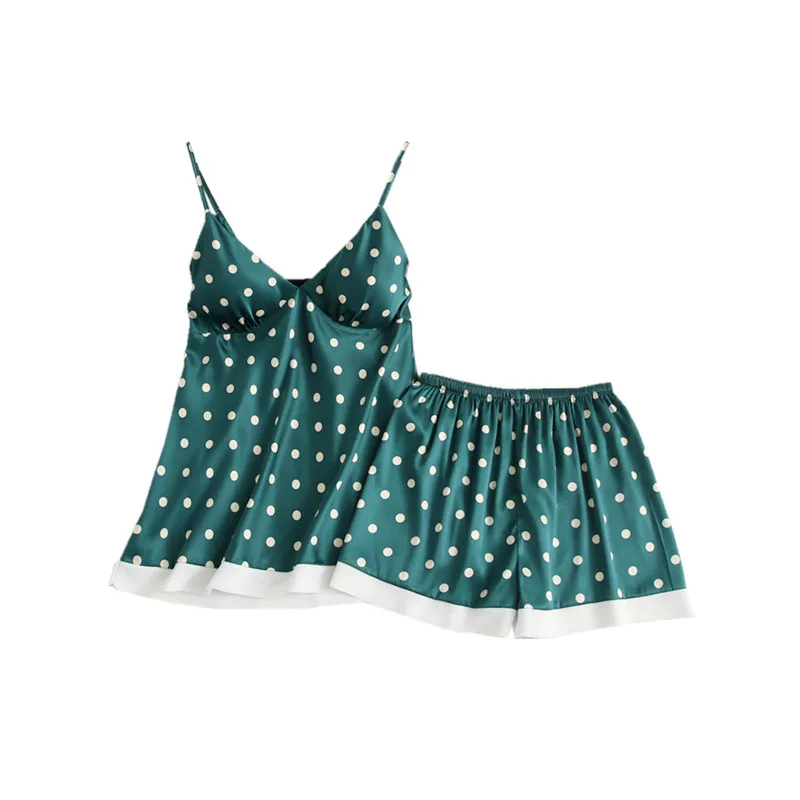 Print Dot Nightwear 2PCS Pajamas Set Lady Strap Top&Shorts Suit Sexy Satin Women Intimate Lingerie Casual Sleepwear Pijamas
Print Dot Nightwear 2PCS Pajamas Set Lady Strap Top&Shorts Suit Sexy Satin Women Intimate Lingerie Casual Sleepwear Pijamas