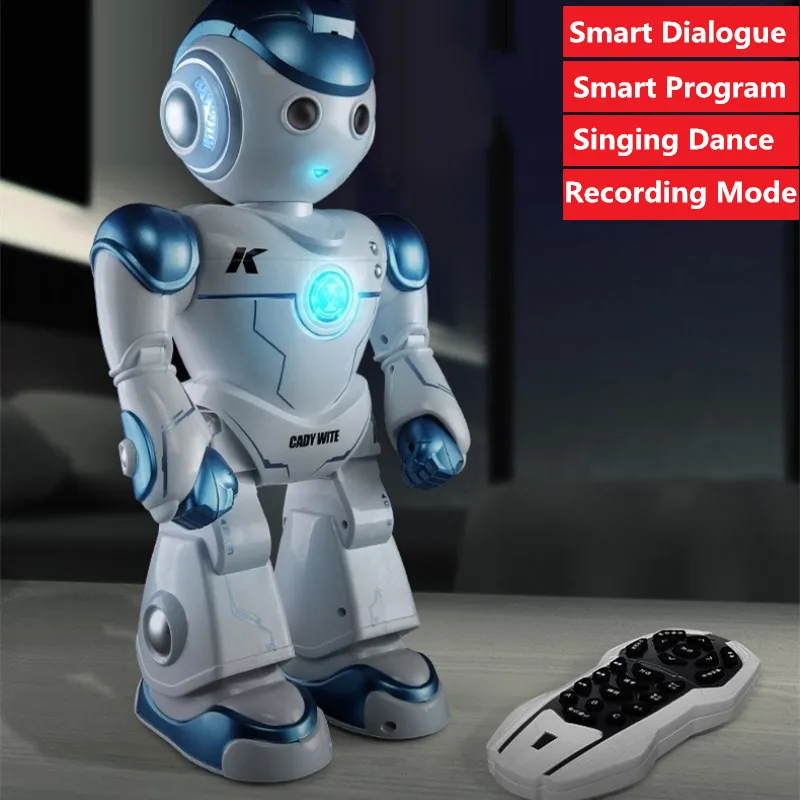 

Smart Intelligent Dialogue Robot Can Singing Dancing Programming Recording Mode With Cool Light RC Robot Kid Friends Gift Child