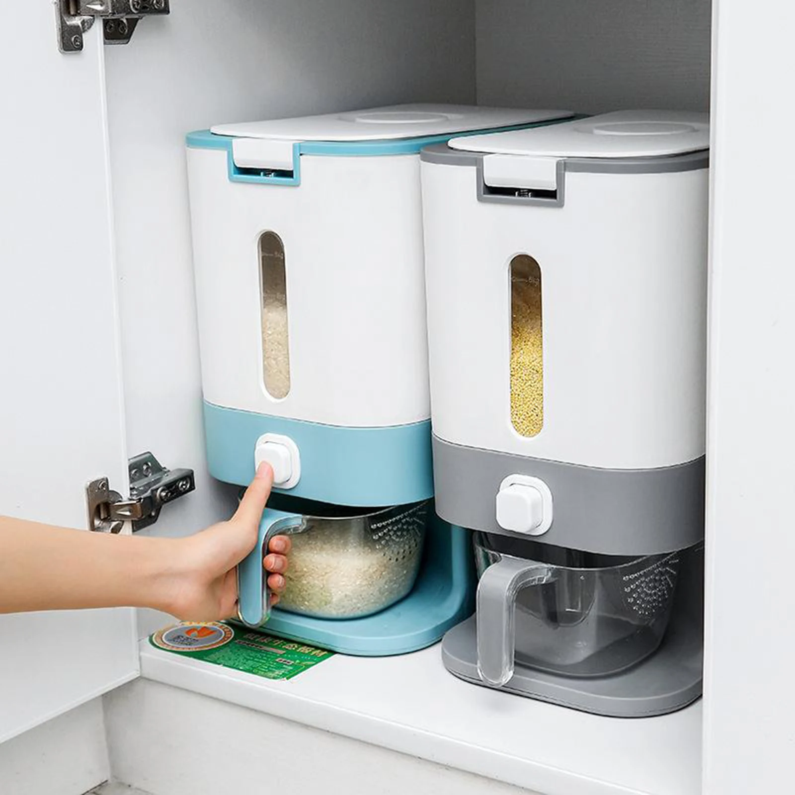 Kitchen Rice Bucket Storage Box Automatic Cereal Dispenser Moisture-proof Cereal Dry Food Grain Bin Container
Kitchen Rice Bucket Storage Box Automatic Cereal Dispenser Moisture-proof Cereal Dry Food Grain Bin Container