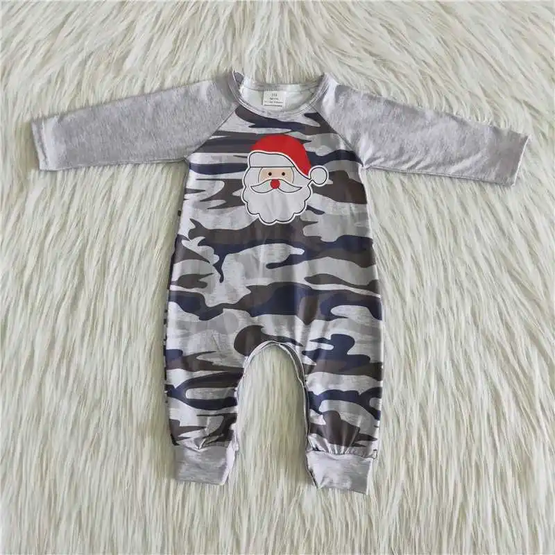 

Newborn Baby Boy Santa Claus Long Sleeve Army Green Jumpsuit Clothes Autumn Spring Outfits