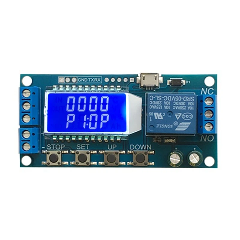 DC 5V Delay Disconnection Cycle Timing Relay Module LCD Digital Display Adjustable Time Delay Relay Switch for Home
DC 5V Delay Disconnection Cycle Timing Relay Module LCD Digital Display Adjustable Time Delay Relay Switch for Home