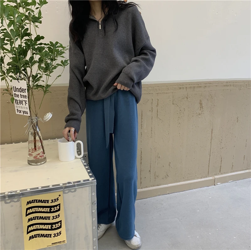 High-waisted Strap Loose Wide Leg Pants Female Winter 2020 New Style Korean-style Drooping Slimming Casual Straight-Leg Mop
High-waisted Strap Loose Wide Leg Pants Female Winter 2020 New Style Korean-style Drooping Slimming Casual Straight-Leg Mop