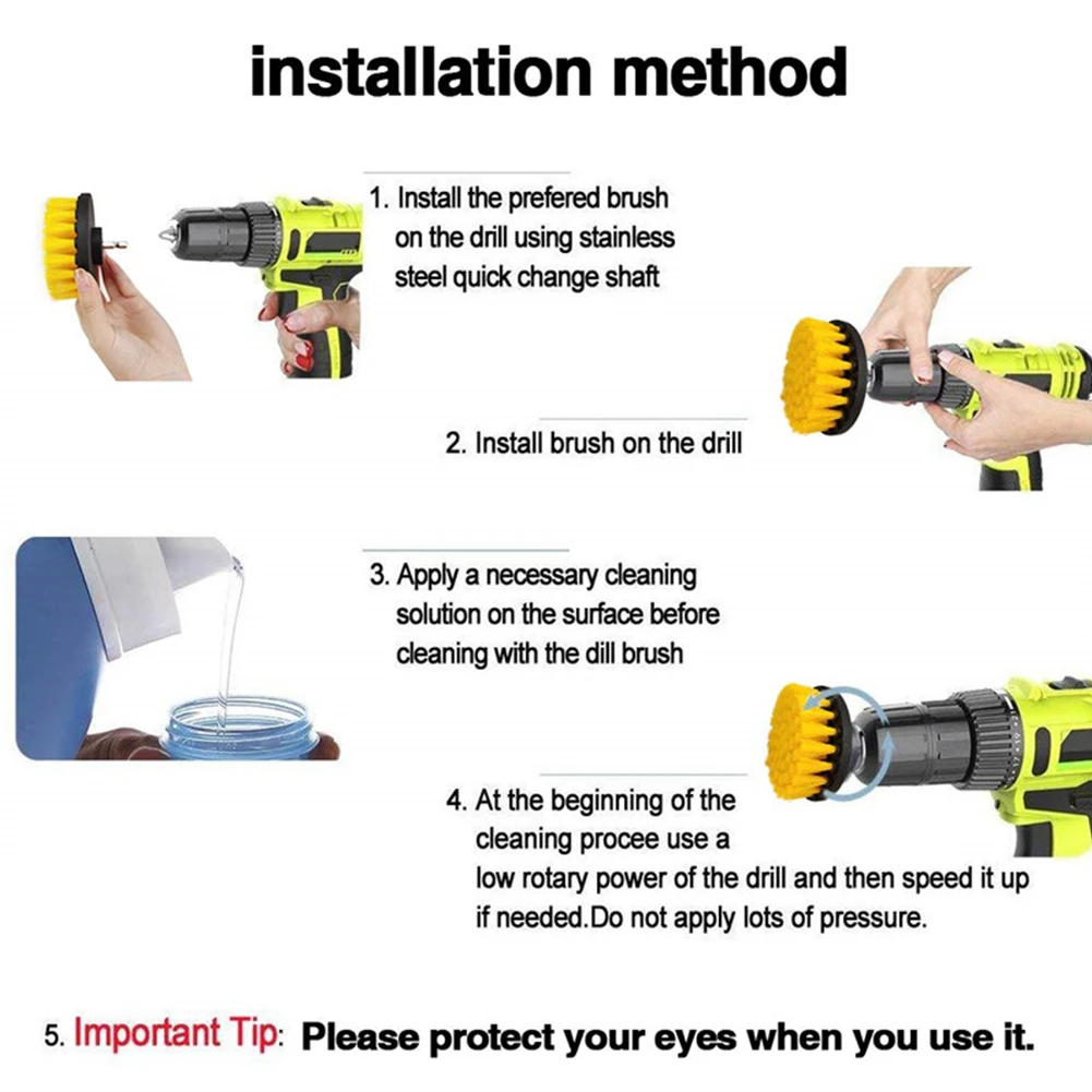 3Pcs Electric Drill Brush Kit Plastic Round Cleaning Brush For Carpet Glass Car Tires Nylon Brushes Scrubber Drill
3Pcs Electric Drill Brush Kit Plastic Round Cleaning Brush For Carpet Glass Car Tires Nylon Brushes Scrubber Drill