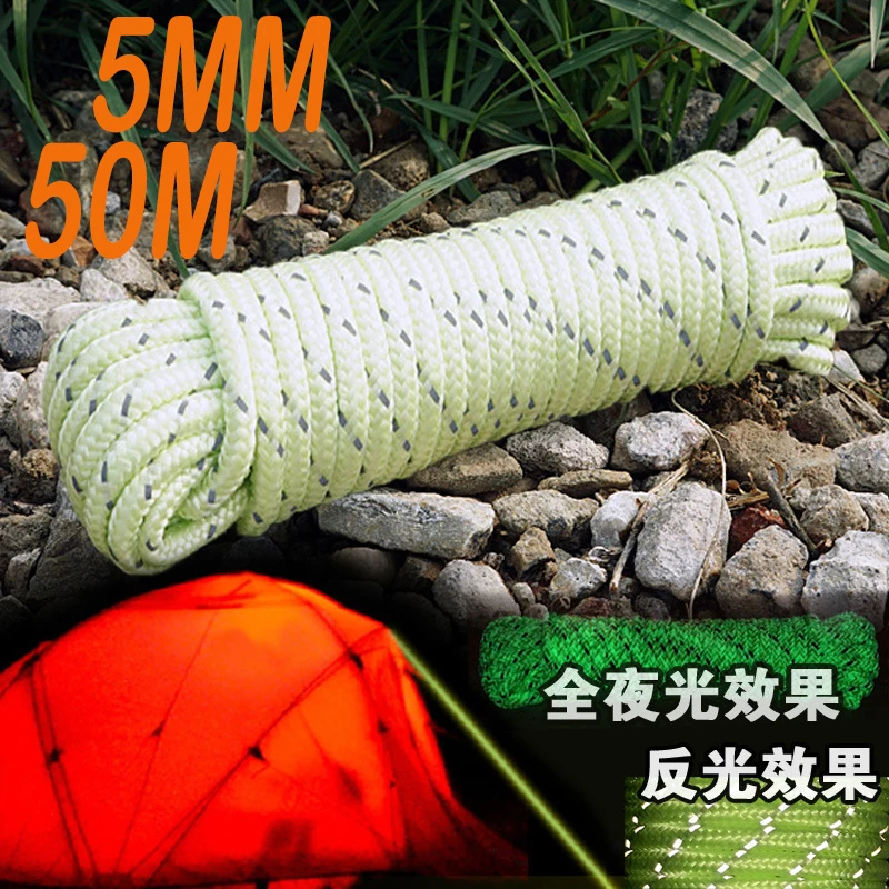 50M 5MM Reflective Nylon Cord Thick Camping Tent Rope Durable Tent Guyline Rope Outdoor Break Strength Camping Accessories
50M 5MM Reflective Nylon Cord Thick Camping Tent Rope Durable Tent Guyline Rope Outdoor Break Strength Camping Accessories