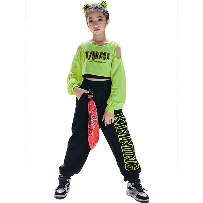 Girls Jazz Dance Clothes Green Tops Long Sleeves Sport Hip Hop Pants Kids Street Dance Practice Clothing Modern Rave Wear
Girls Jazz Dance Clothes Green Tops Long Sleeves Sport Hip Hop Pants Kids Street Dance Practice Clothing Modern Rave Wear