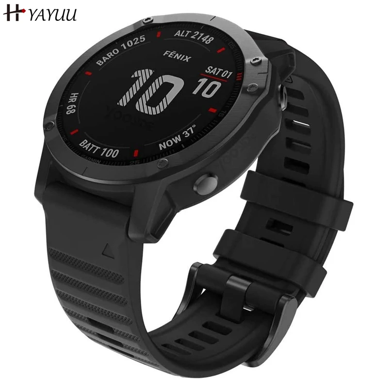 YAYUU мягкий силиконовый ремешок для часов Garmin Fenix 6 /6 Pro Quick Release сменный 5 /5 Plus