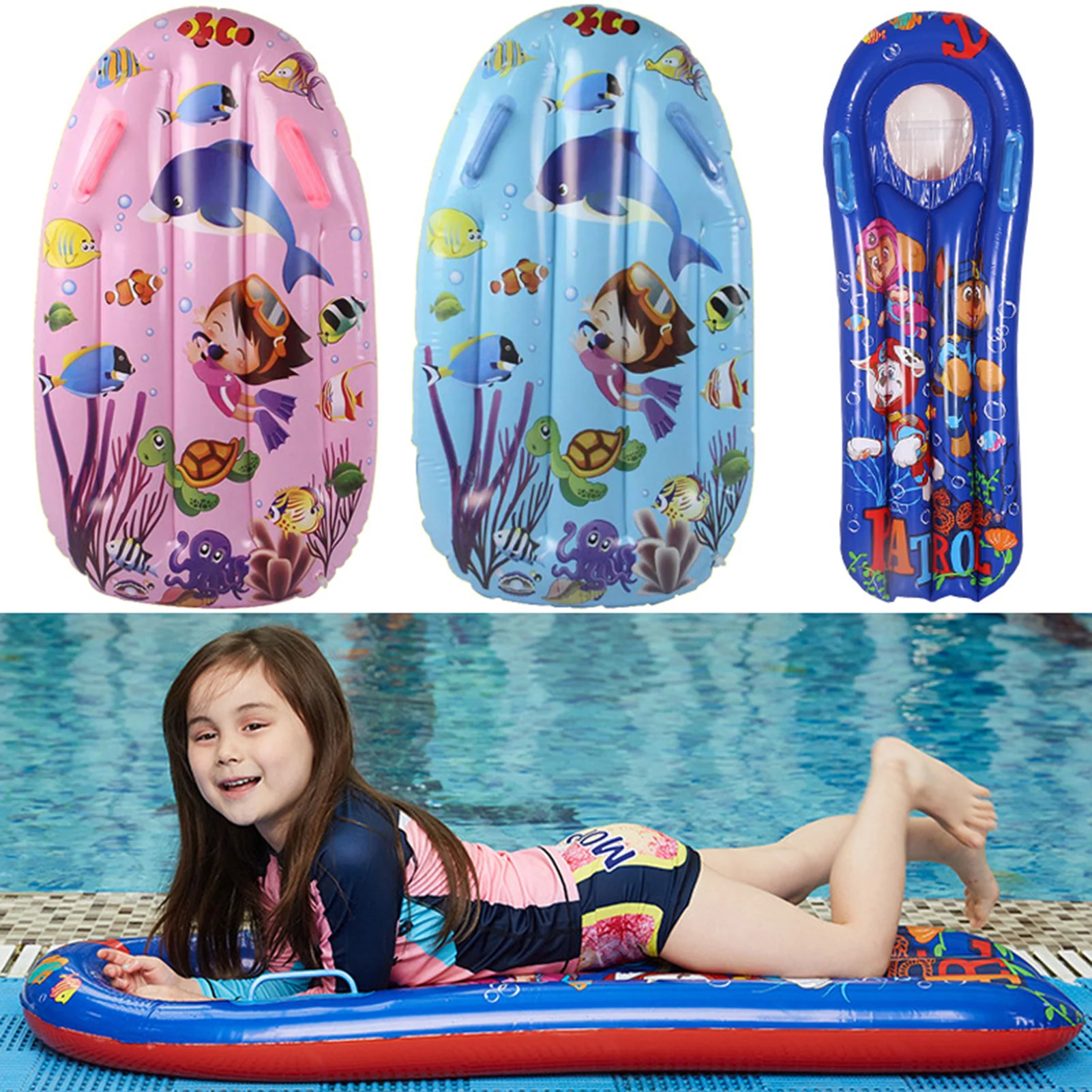 Surfboard Floating Mat Inflatable Surfboard Kids Floating Toys Swimming Ring Children's Thickened Mat For Beach Swmming Pool
Surfboard Floating Mat Inflatable Surfboard Kids Floating Toys Swimming Ring Children's Thickened Mat For Beach Swmming Pool